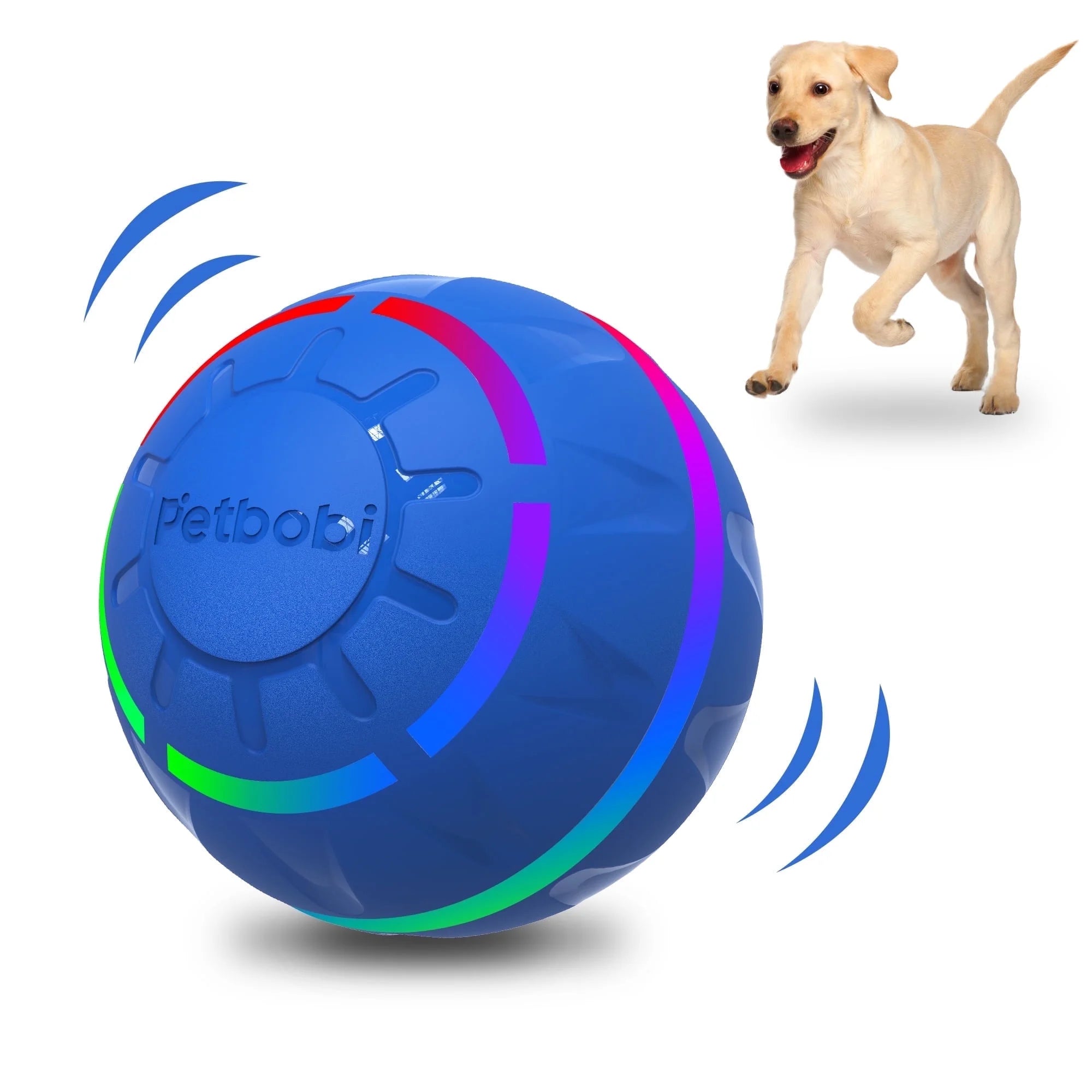 Flashing LED Interactive Dog Ball - Rechargeable Active Rolling Toy for Medium to Large Dogs