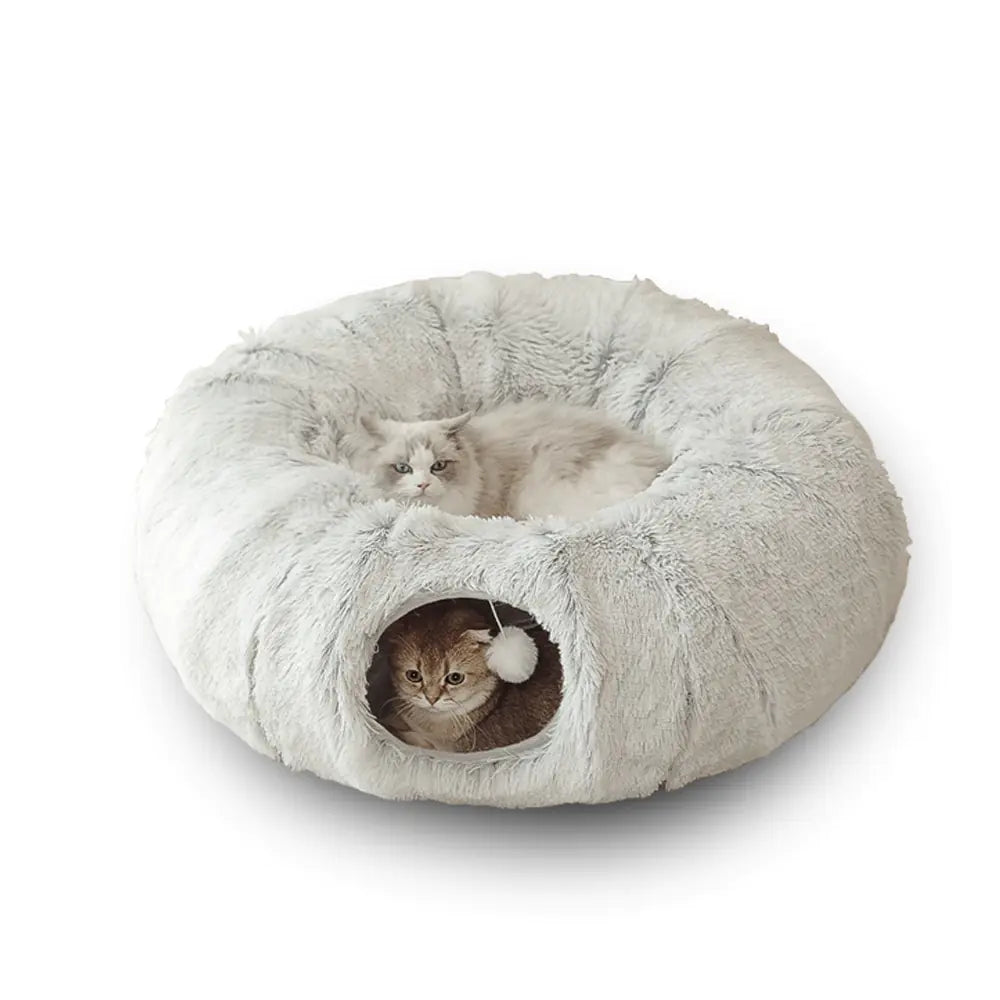 2 In 1 Round Tunnel Cat Beds - Woof And Tails 