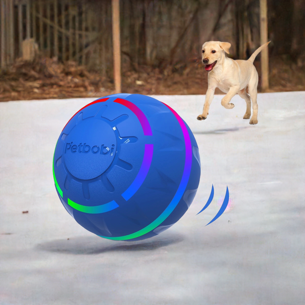 Flashing LED Interactive Dog Ball - Rechargeable Active Rolling Toy for Medium to Large Dogs